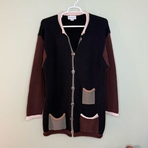 Vintage Bloomingdale Y2K colorblock Cardigan Sweater whimsical woman 2X